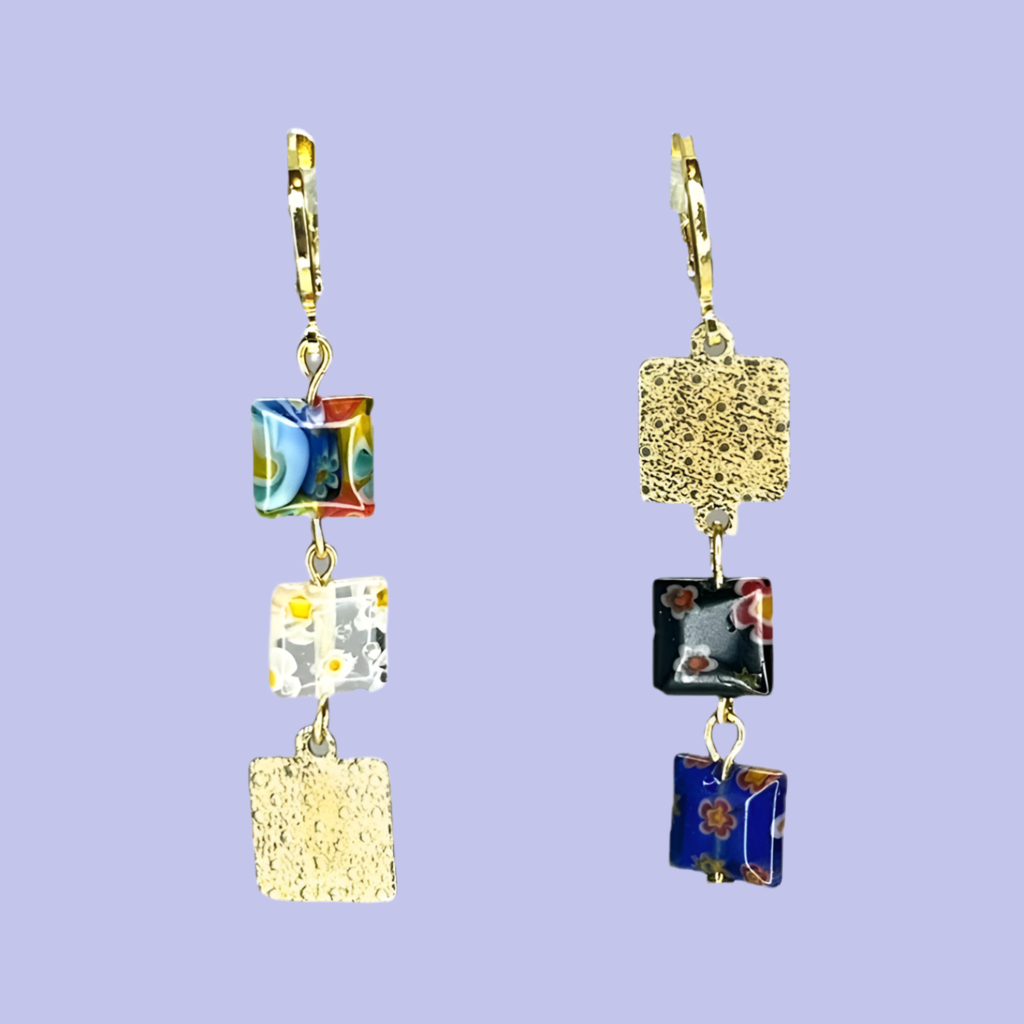 granny square earrings - lb