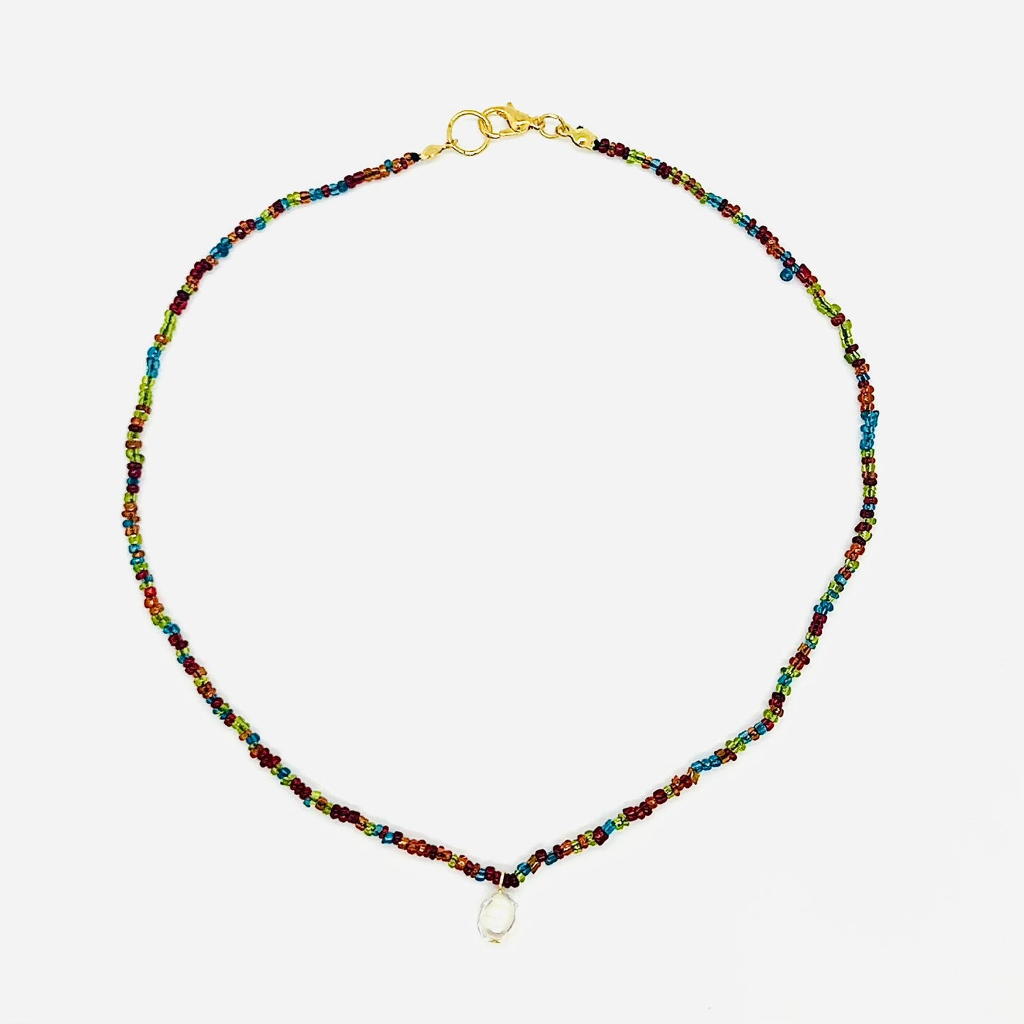 rainbow pearl drop choker