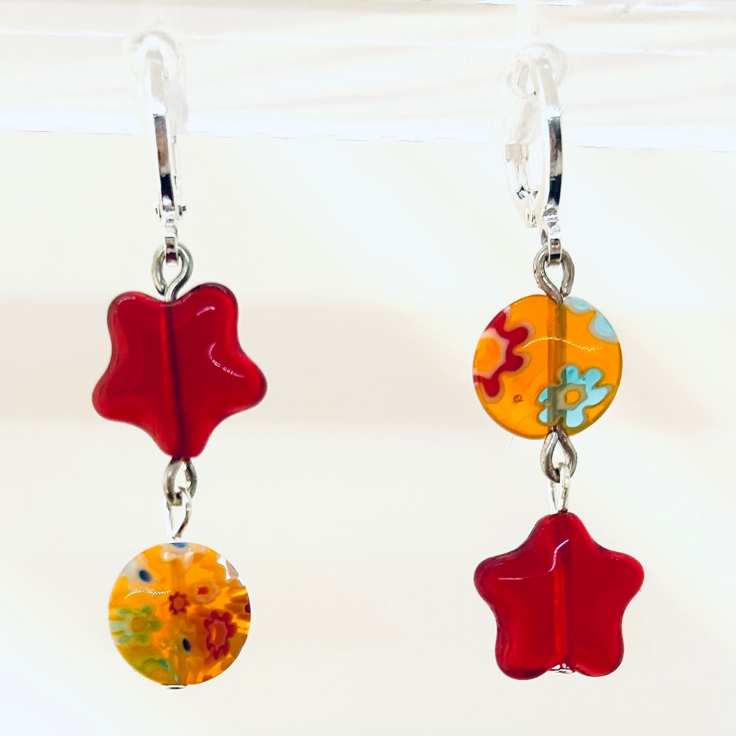 starburst earrings - silver