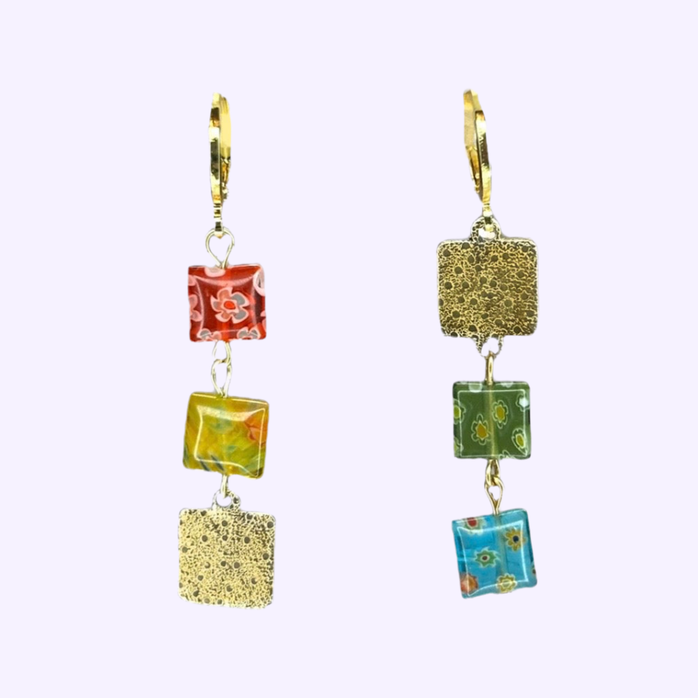 granny square earrings - lb
