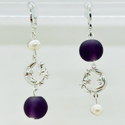 moonbeam earrings - silver