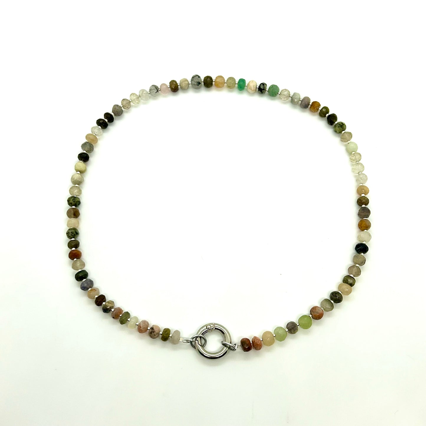 mixed crystal charm clip necklace - medium