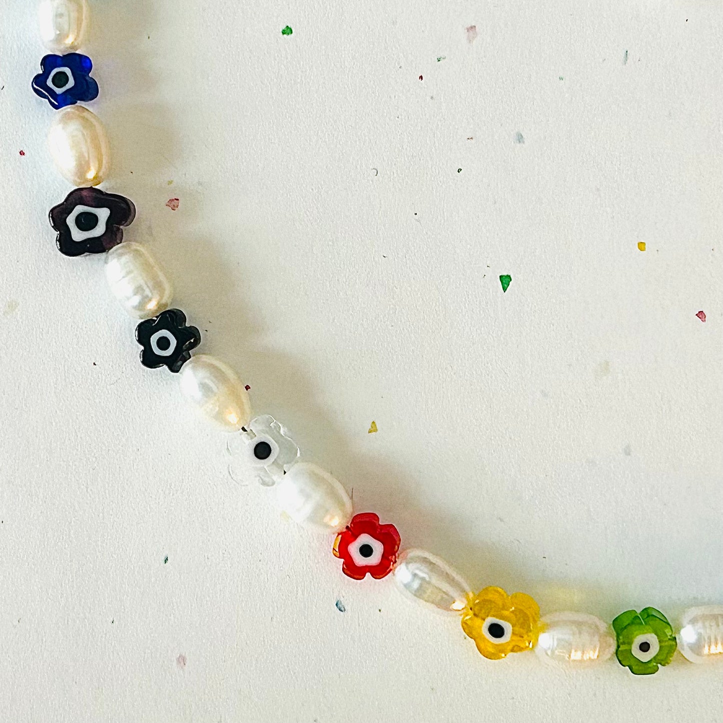 rainbow malocchio necklace