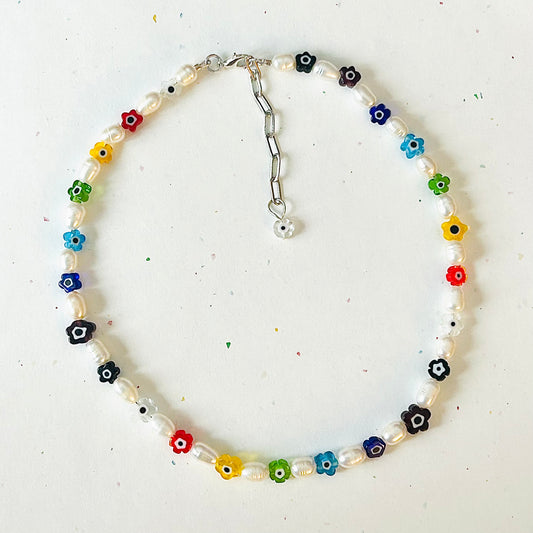 rainbow malocchio necklace