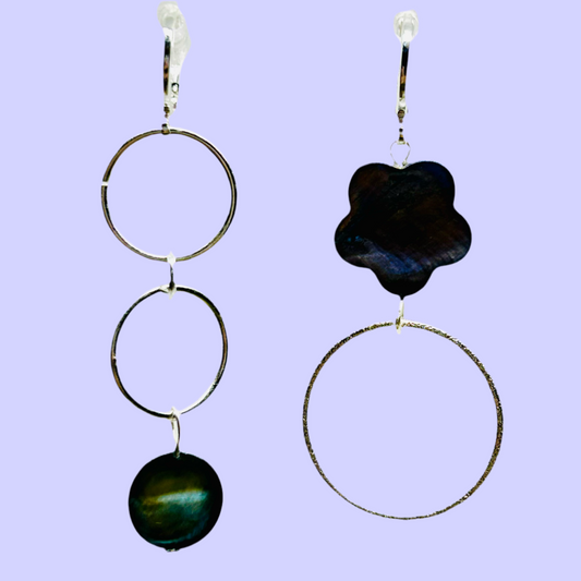 flower child earrings - black dahlia - l.b.